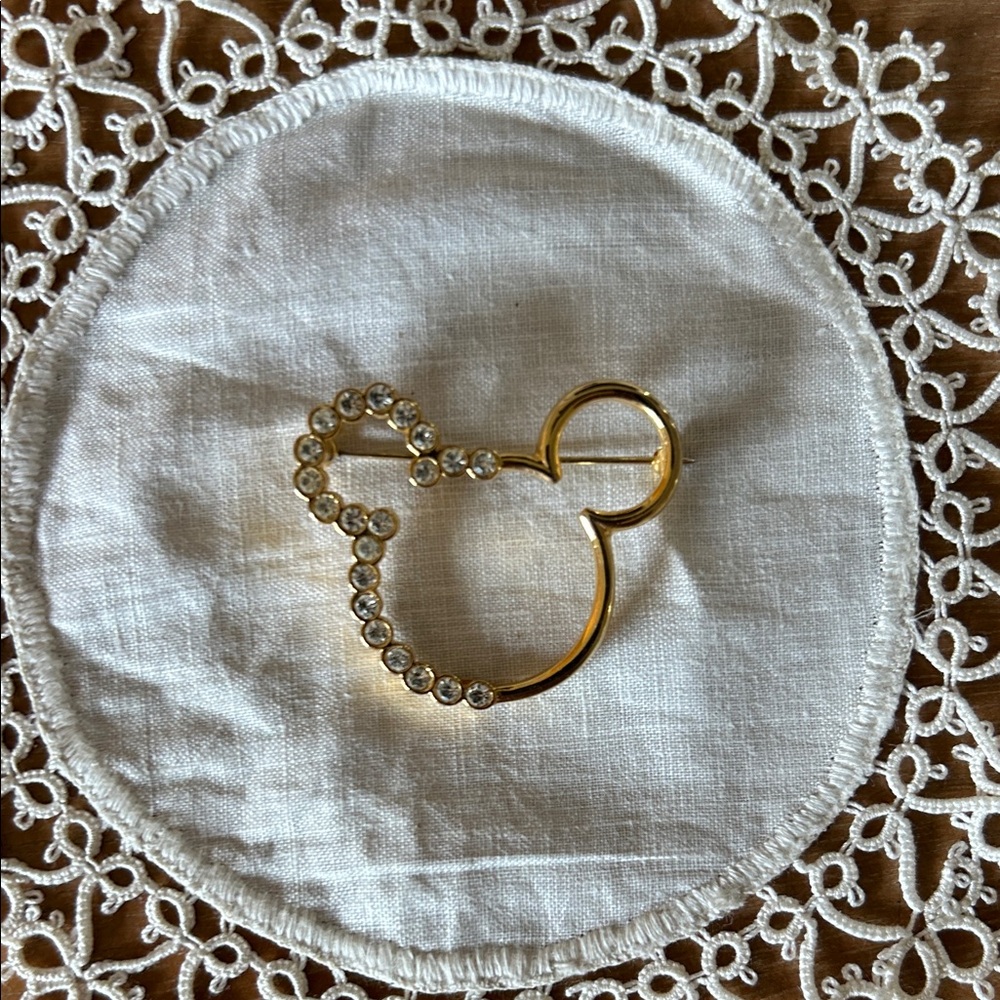 Gold and Crystal Brooch